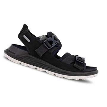 Women's Ecco Exowrap 2 Strap Buckle Sandals Black / Black | Canada 171BEX